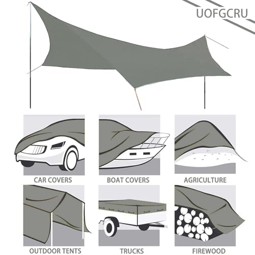 4m x 8m Grey Waterproof Poly Tarp with Grommets B510021