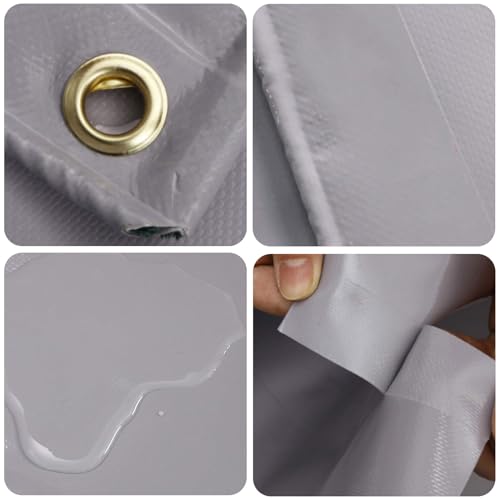 4m x 8m Grey Waterproof Poly Tarp with Grommets B510021