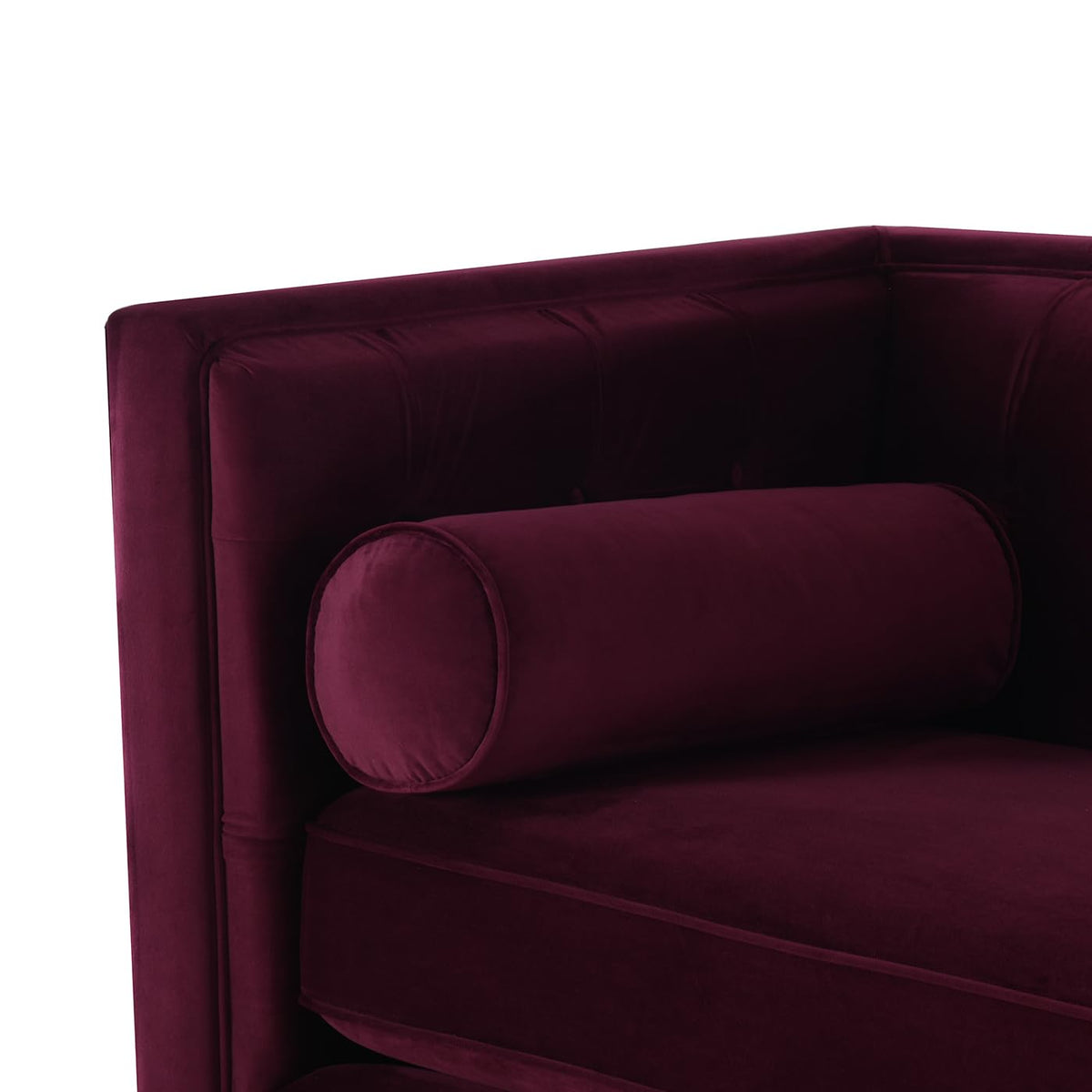 84 inch Burgundy Velvet Tufted Sofa Z35275