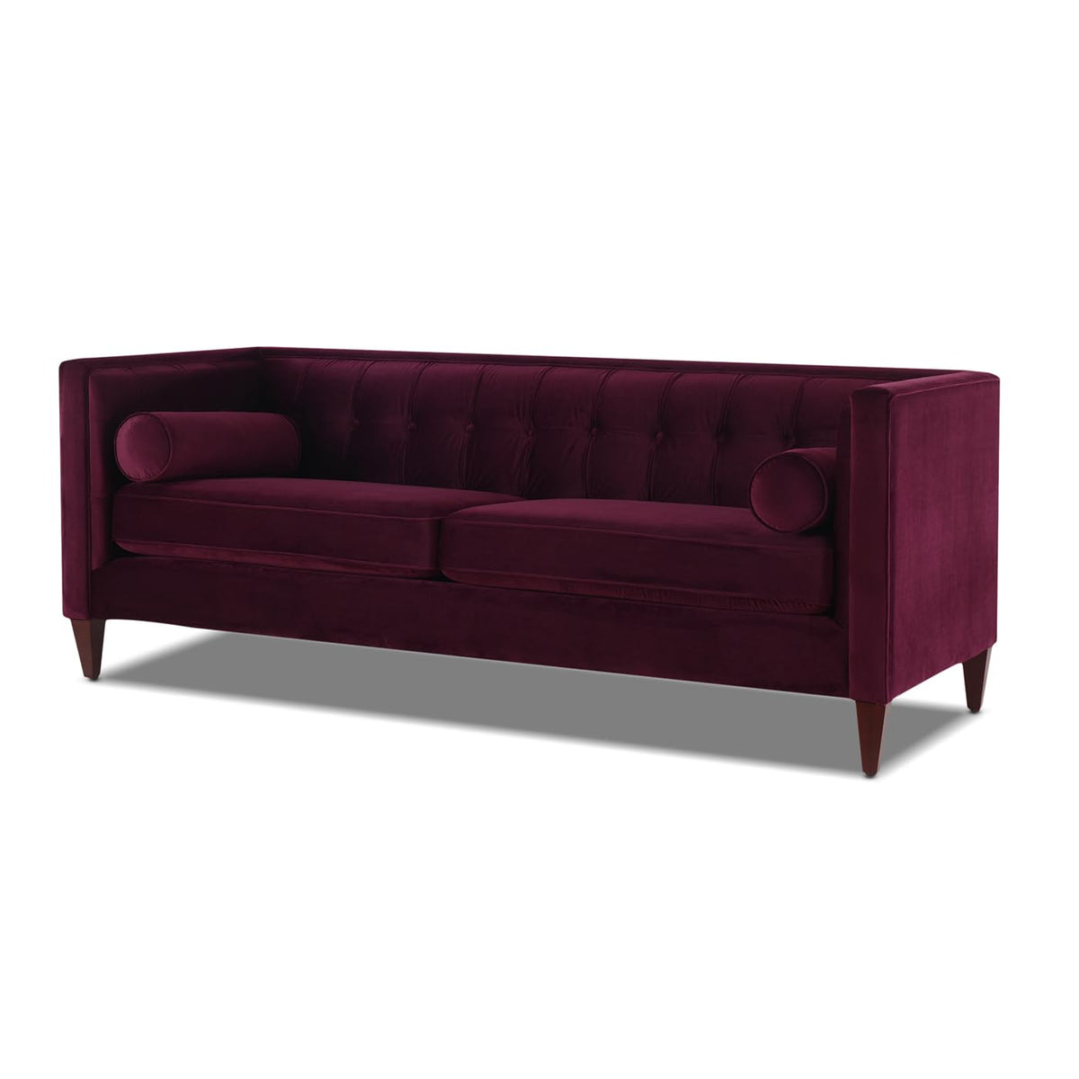 84 inch Burgundy Velvet Tufted Sofa Z35275