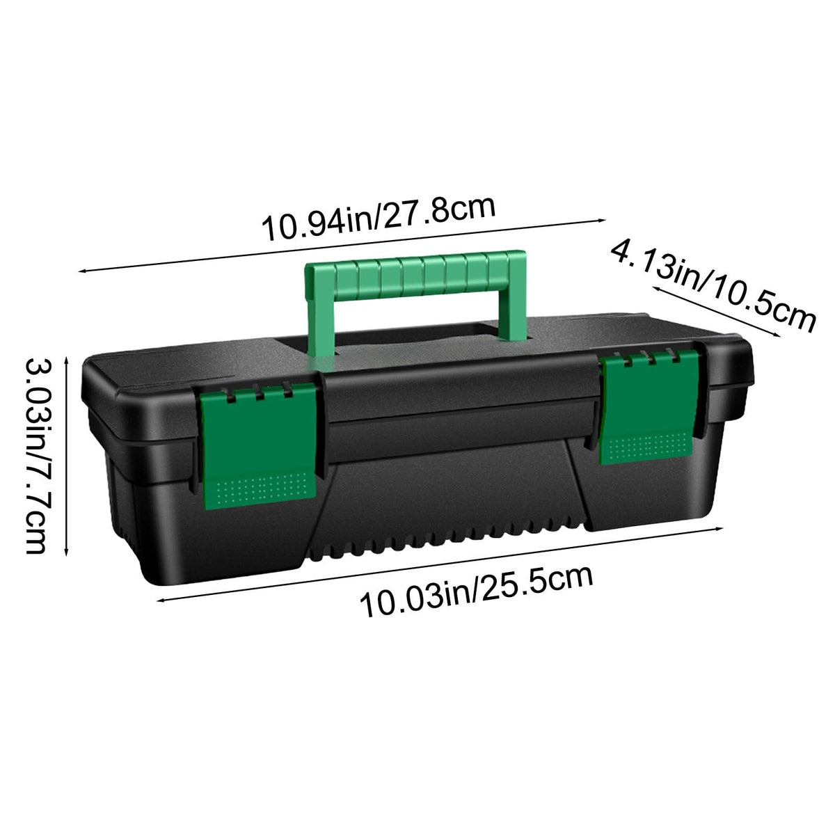 10-Inch Plastic Toolbox with Removable Tray and Double Lock Q605