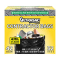 42 Gallons 4 Mil Heavy Duty Contractor Bags 32 Pack with Ties F3243