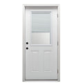 Primed Left Hand Outswing 1/2 Lite 2-Panel Clear Glass Steel Prehung Front Door 36" x 80" S936447