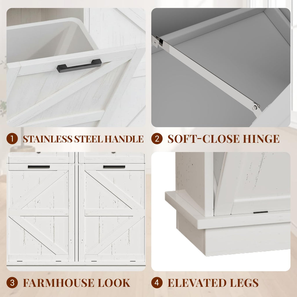 White 20 Gallon Tilt Out Trash Can Cabinet G16126