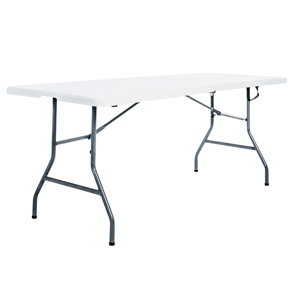 Portable Fold-in-Half Banquet Table 300 Lb Capacity White 6 Ft K23502