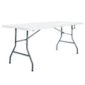 Portable Fold-in-Half Banquet Table 300 Lb Capacity White 6 Ft K23502