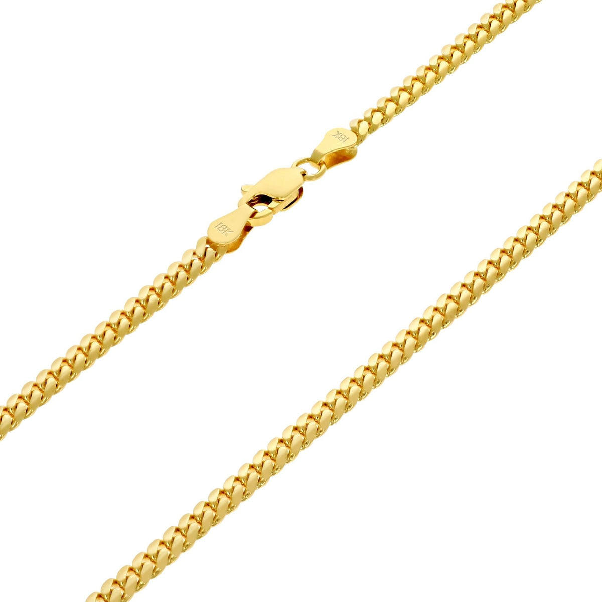 18k Yellow Gold Cuban Link Chain Necklace O884317