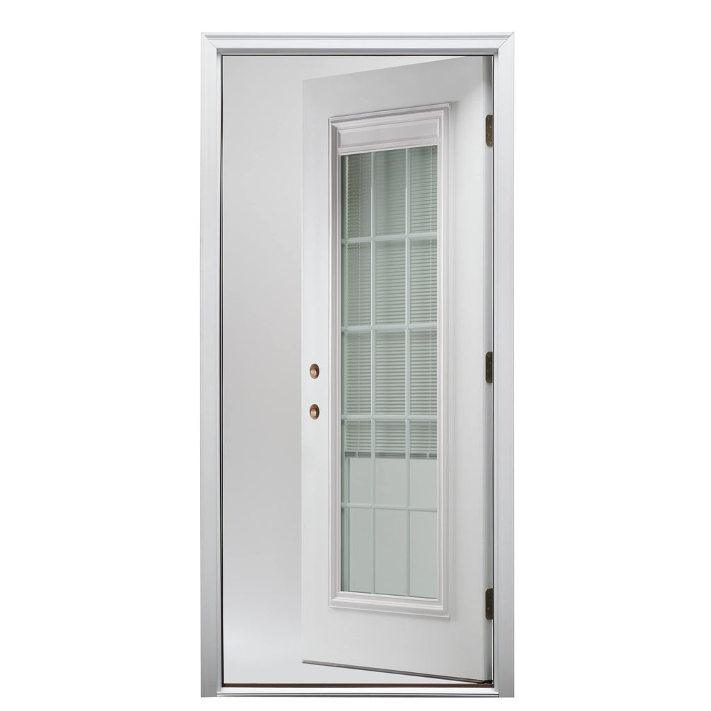 Primed Steel Right-Hand Inswing Full Lite Prehung Front Door 36" x 80" E8096