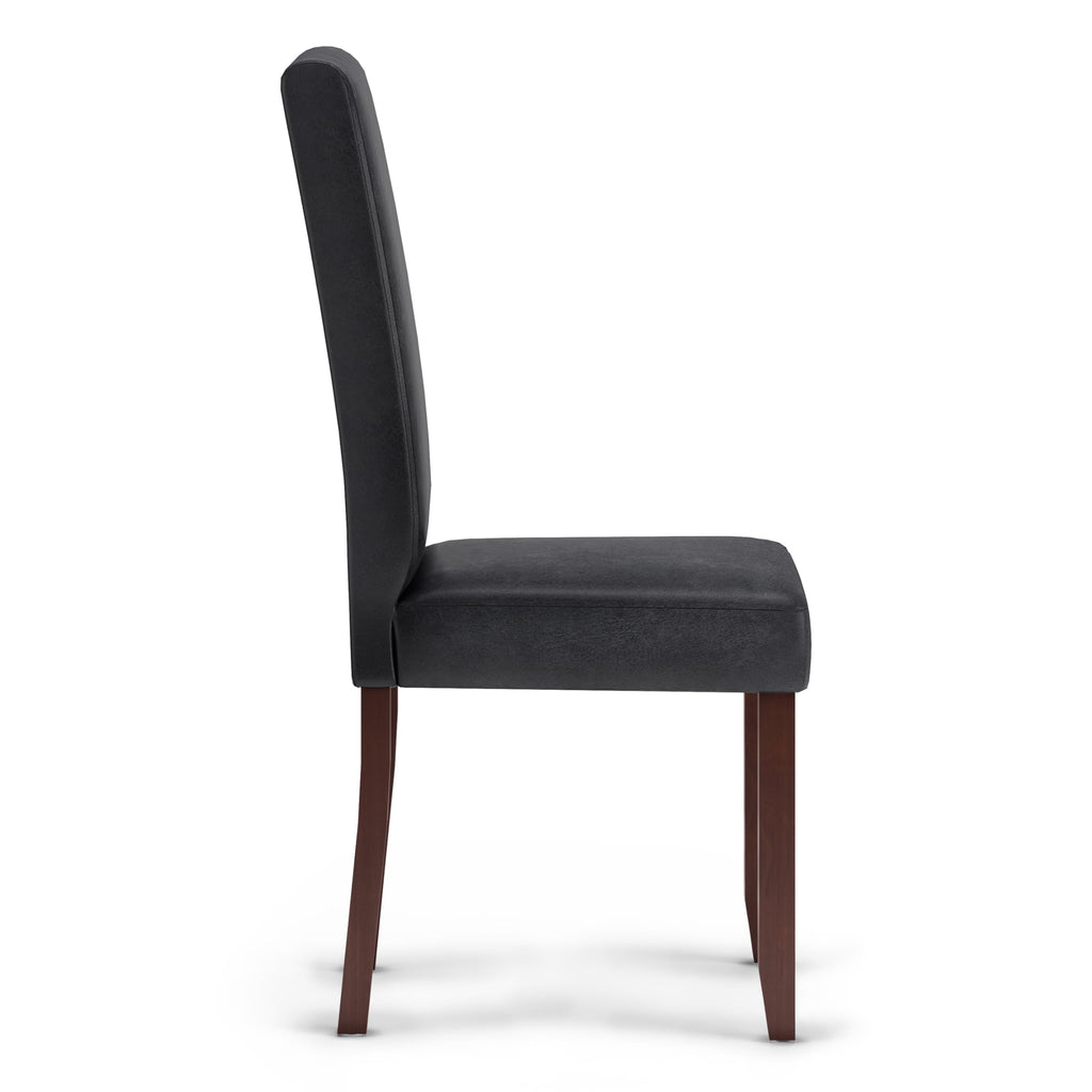 Vegan Leather Parsons Dining Chairs Black Set of 2 C758105