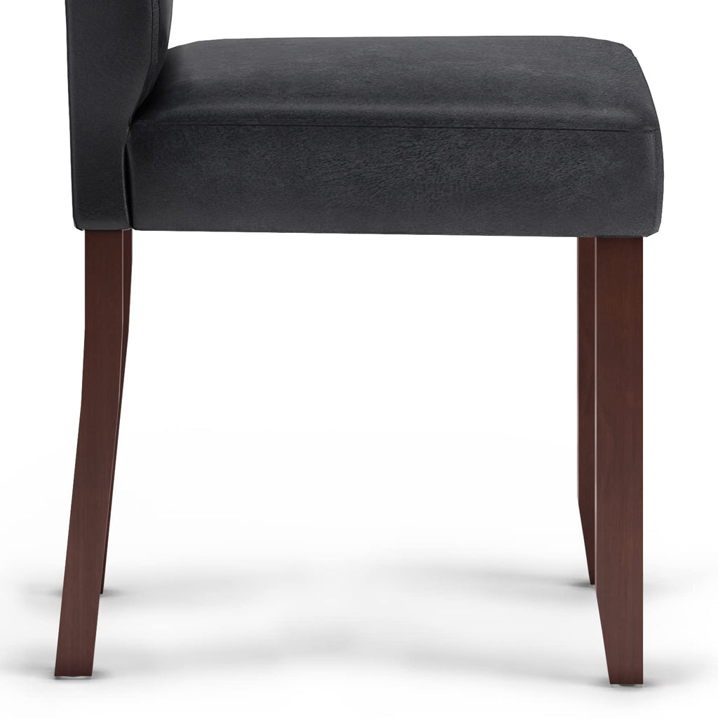 Vegan Leather Parsons Dining Chairs Black Set of 2 C758105