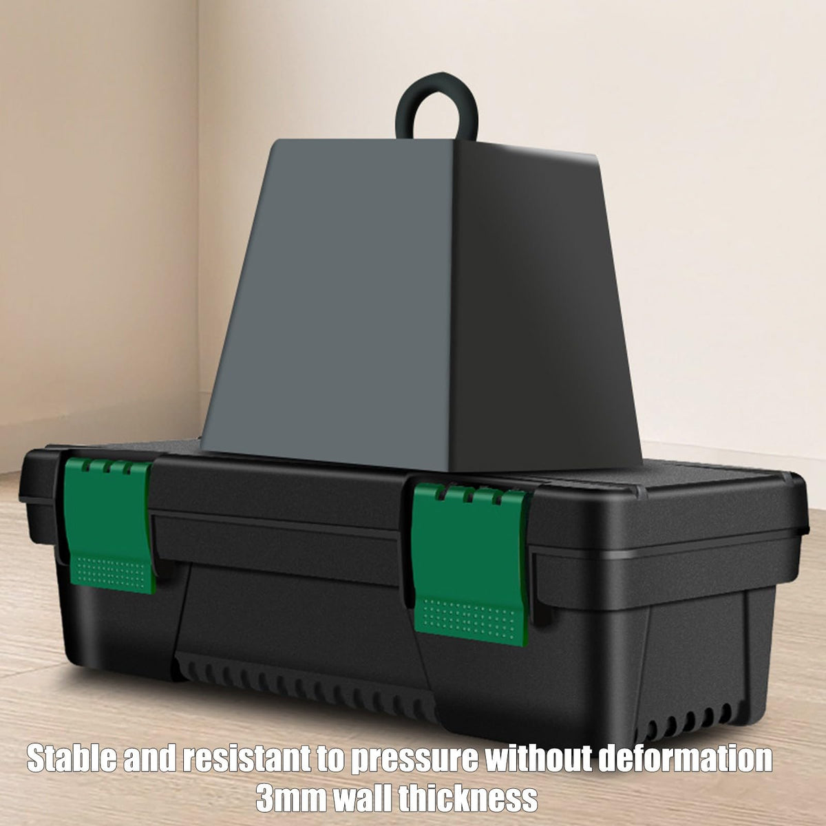 10-Inch Plastic Toolbox with Removable Tray and Double Lock Q605