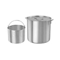 60Qt Aluminum Stock Pot with Strainer and Lid J6879