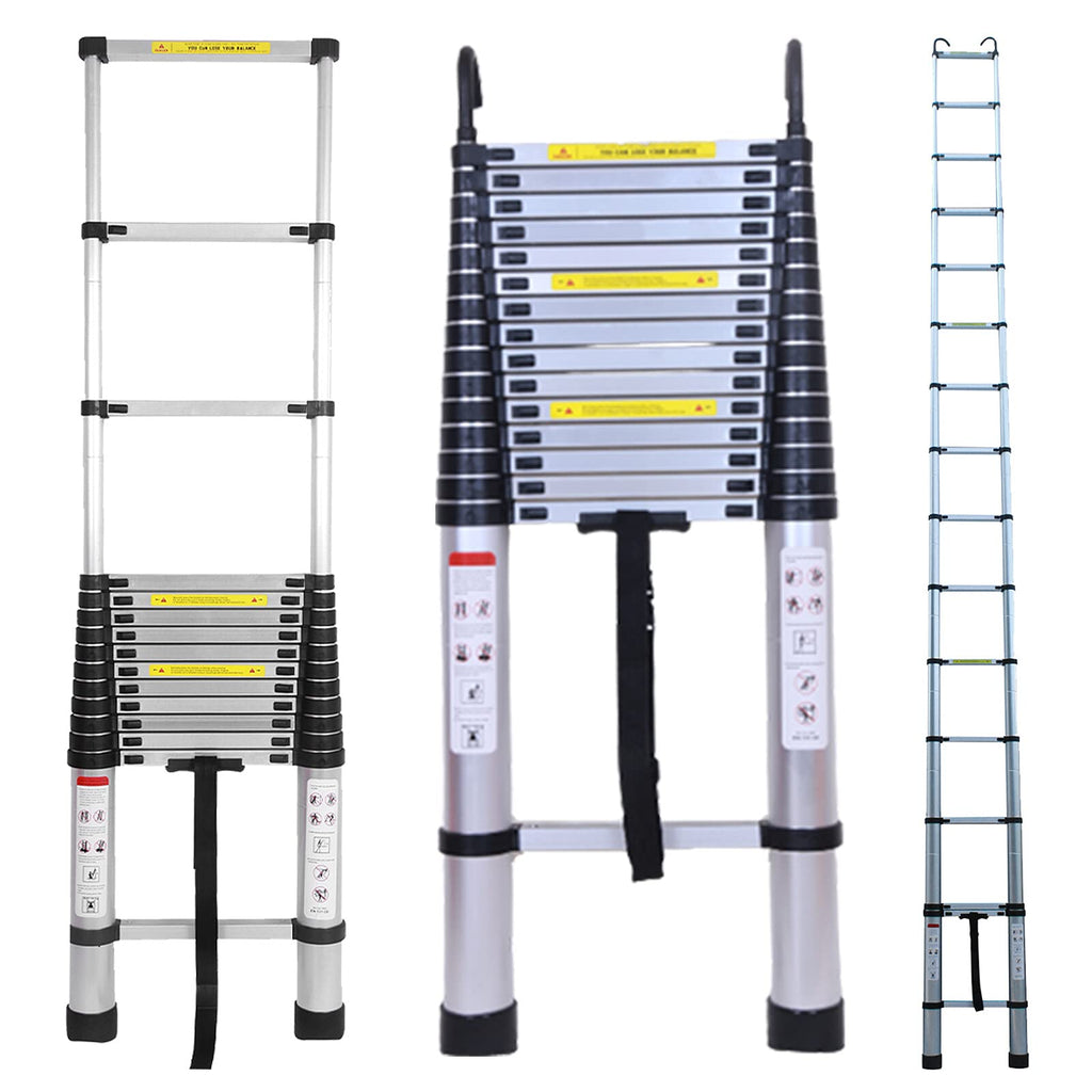 Collapsible Telescoping Ladder 20.5FT Aluminum Lightweight 330LB Capacity D337380