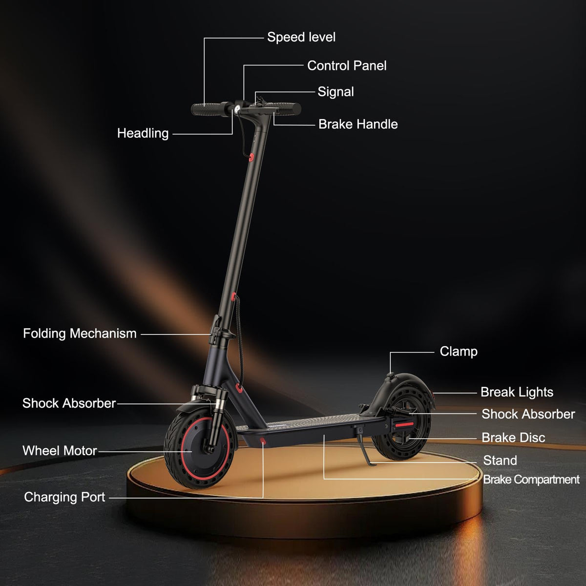 Electric Scooter with Dual Suspension and Braking System Z65657