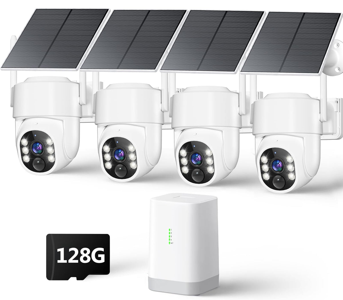 4MP Solar Powered Wireless Security Camera System with Color Night Vision G31258
