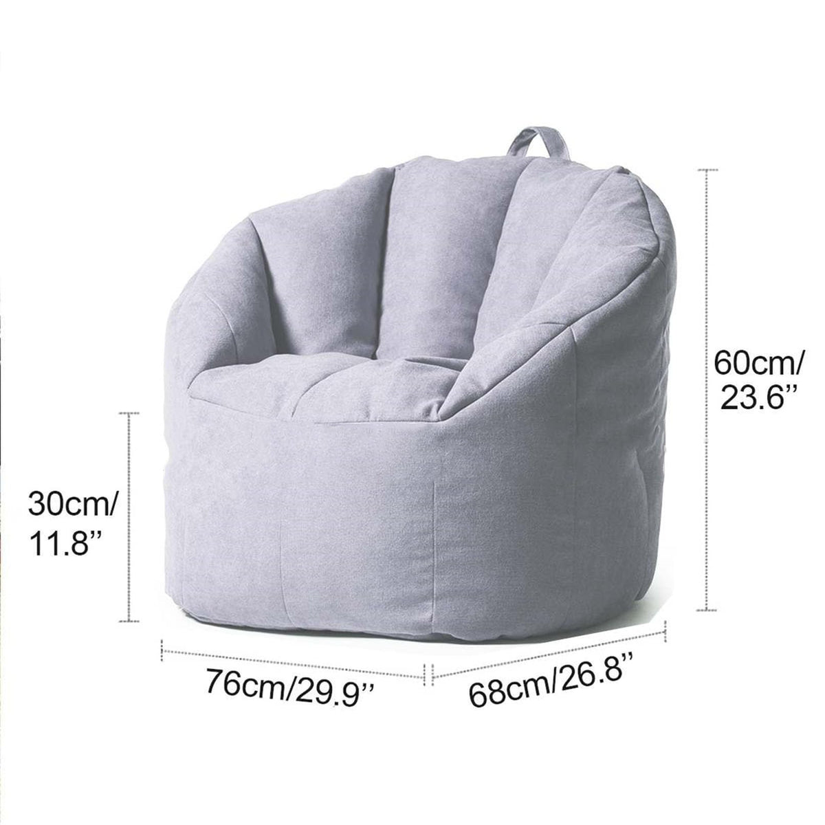 Yellow Cotton Linen Bean Bag Chair Cover 76x68x60cm B379929