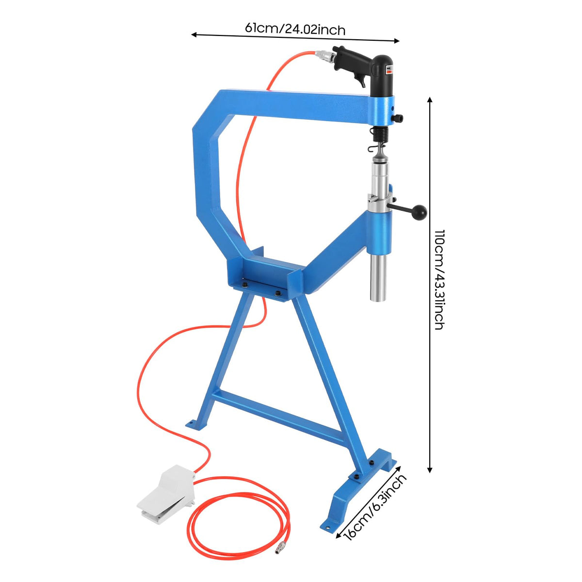 Pneumatic Planishing Hammer with 1" 2" 3" Anvils Dies and Foot Pedal J93104