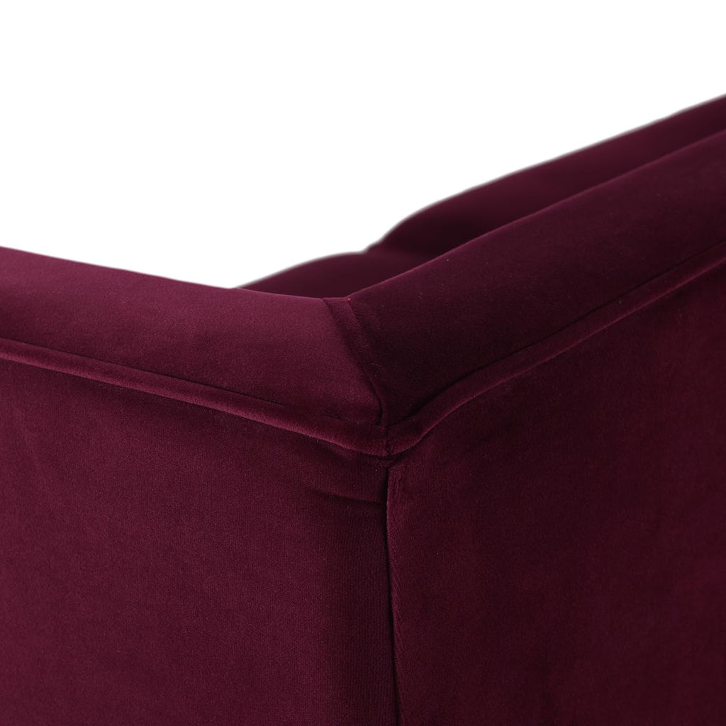 84 inch Burgundy Velvet Tufted Sofa Z35275