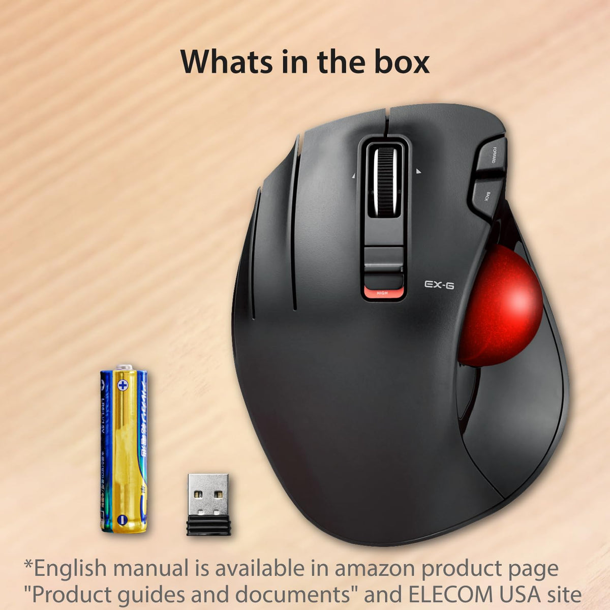 Wireless Left Handed Thumb Control Trackball Mouse Y477911