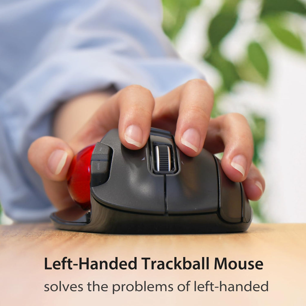 Wireless Left Handed Thumb Control Trackball Mouse Y477911