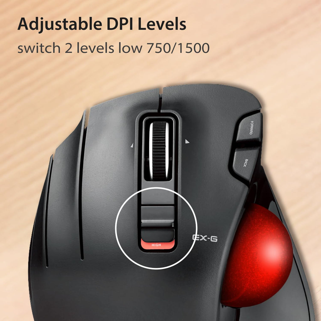 Wireless Left Handed Thumb Control Trackball Mouse Y477911