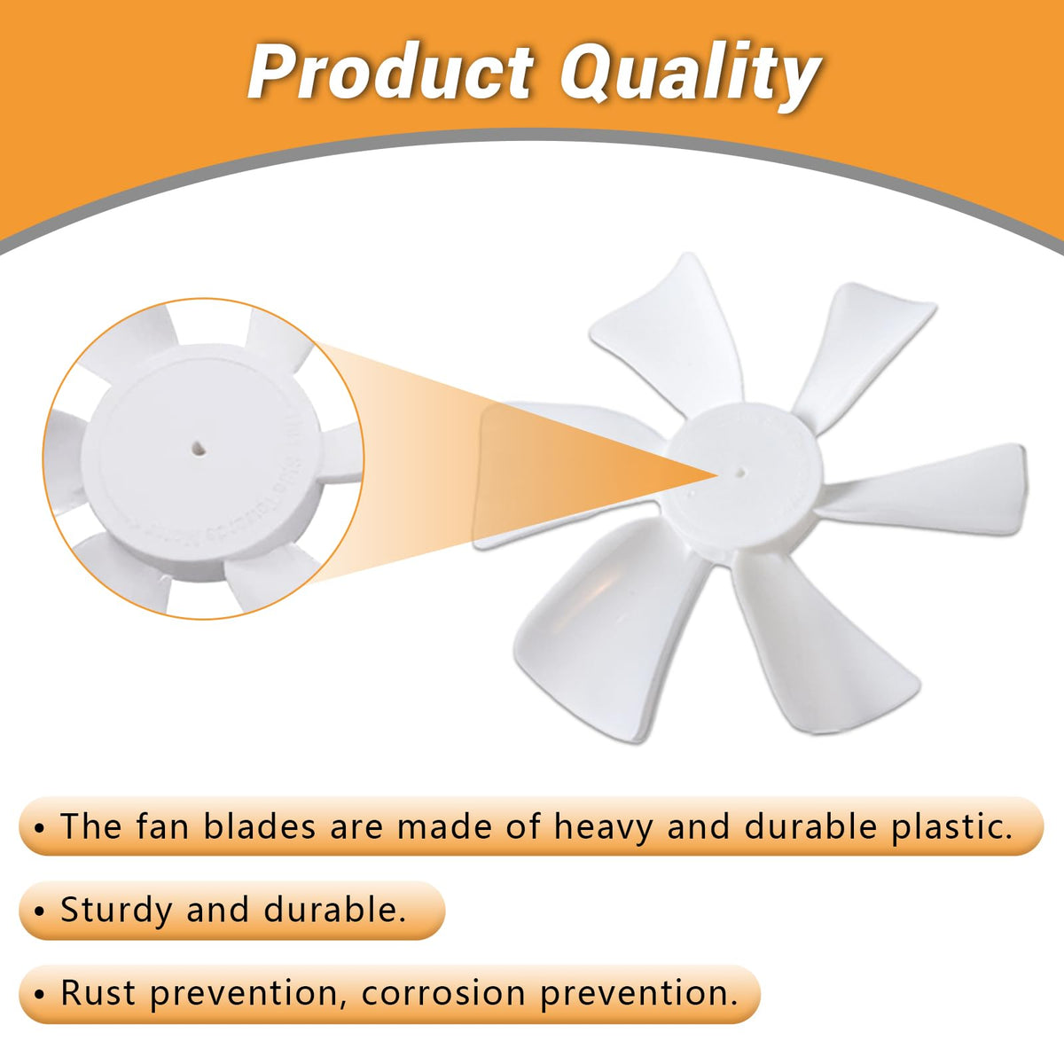 6 Inch RV Vent Fan Blade with D-Bore Z648