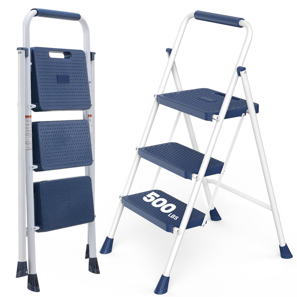 3 Step Anti-Slip Handrail 500lbs Step Ladder Q68419