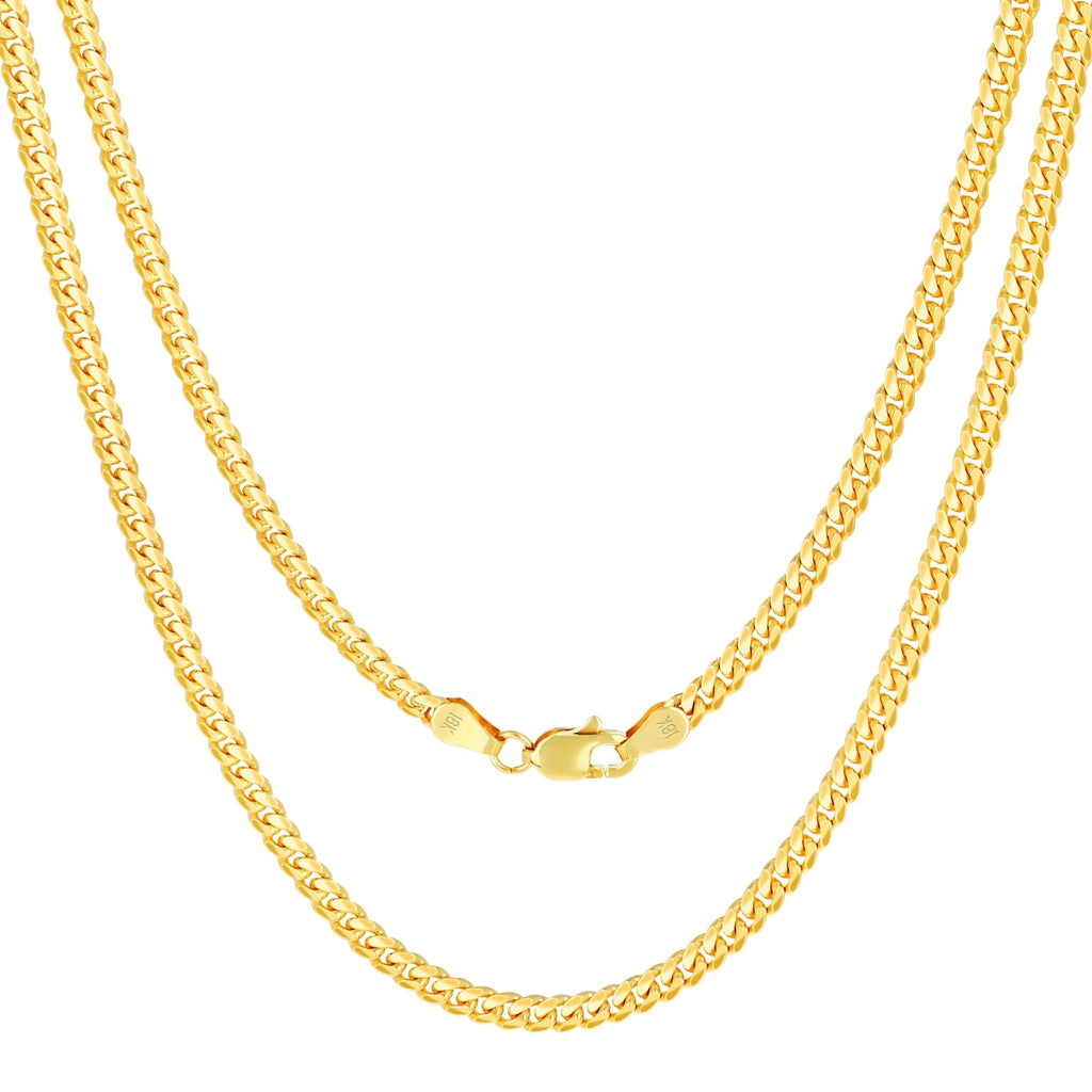 18k Yellow Gold Cuban Link Chain Necklace O884317