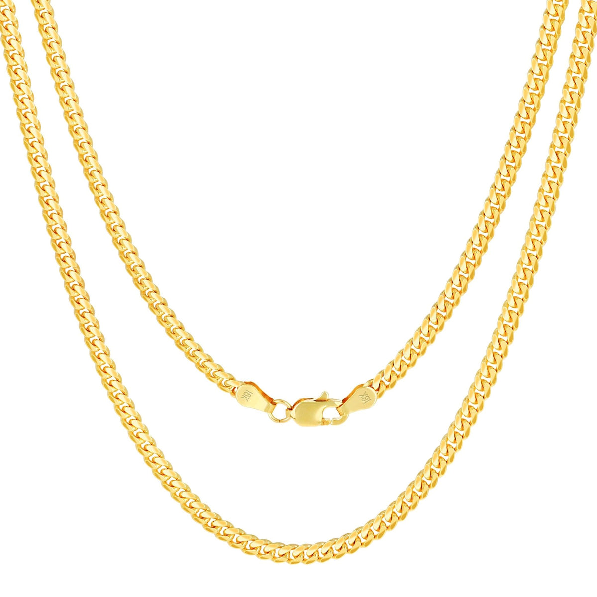 18k Yellow Gold Cuban Link Chain Necklace O884317