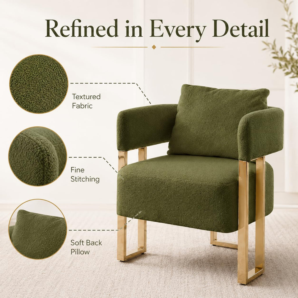 Green Teddy Accent Chair Set of 2 Upholstered Arm Chair V954662