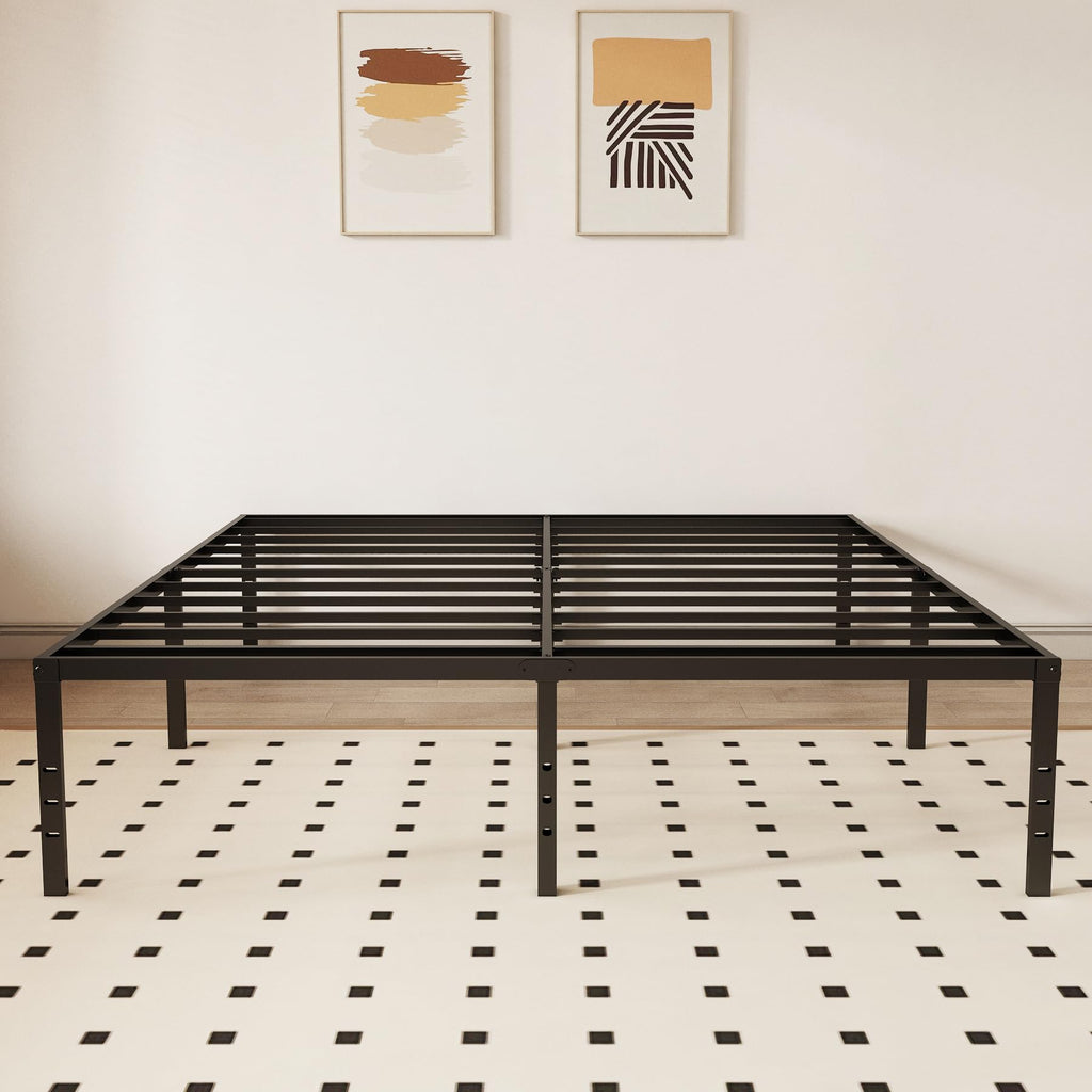 Queen 18 Inch Metal Platform Bed Frame, Black W249506
