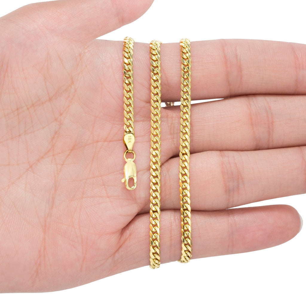 18k Yellow Gold Cuban Link Chain Necklace O884317