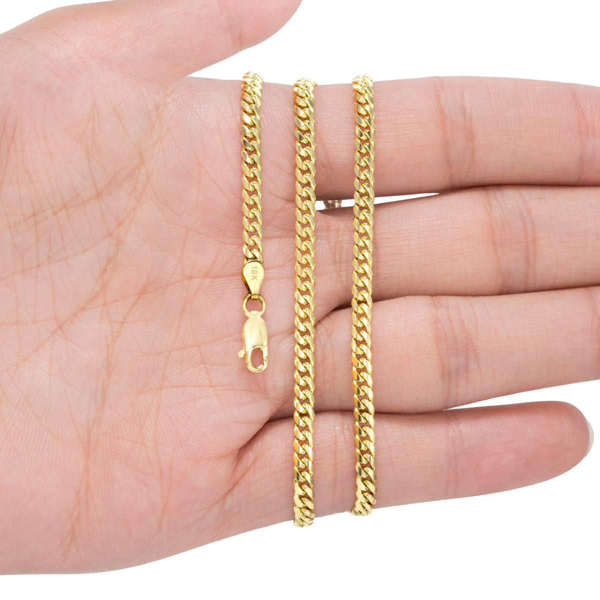 18k Yellow Gold Cuban Link Chain Necklace O884317