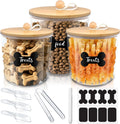 3 Pack Airtight Dog Food Storage Container with Bamboo Lids X7863