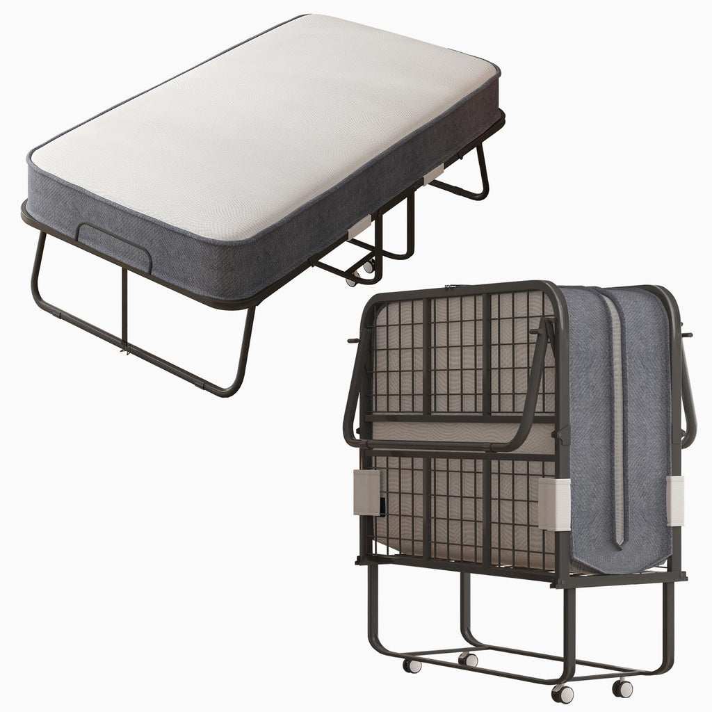 Twin Size Folding Bed with 4 Inch Foam Mattress F4180