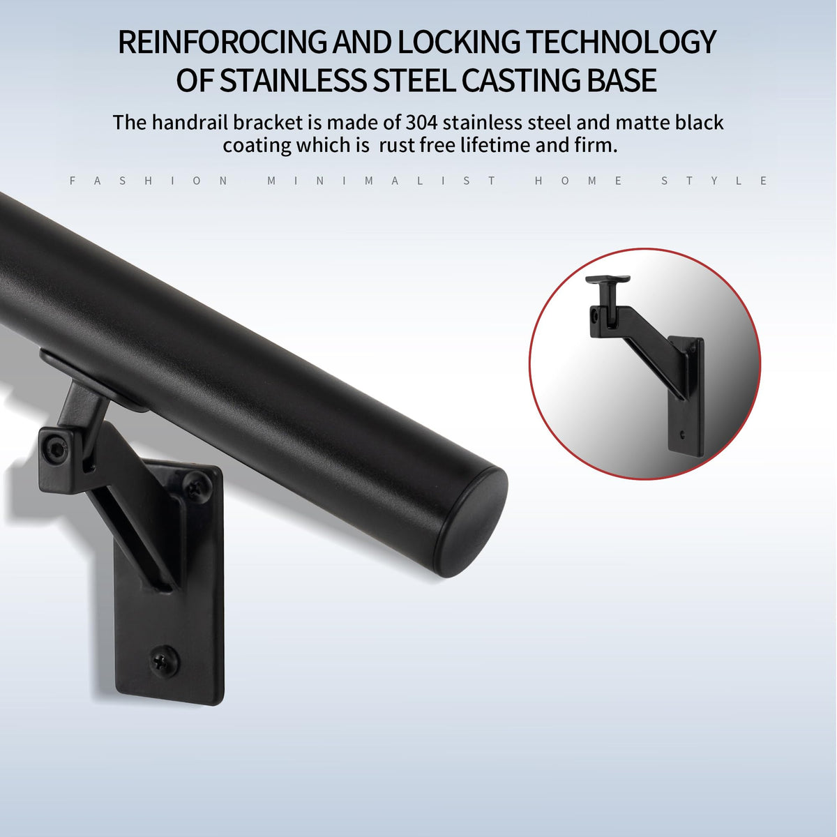5 FT Aluminum Handrail Kit with Stainless Steel Brackets A8695