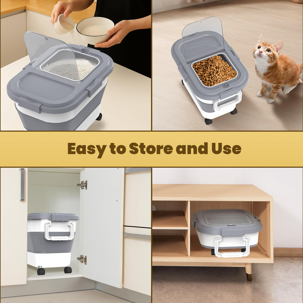 3 Pack Airtight Dog Food Storage Container with Bamboo Lids X7863