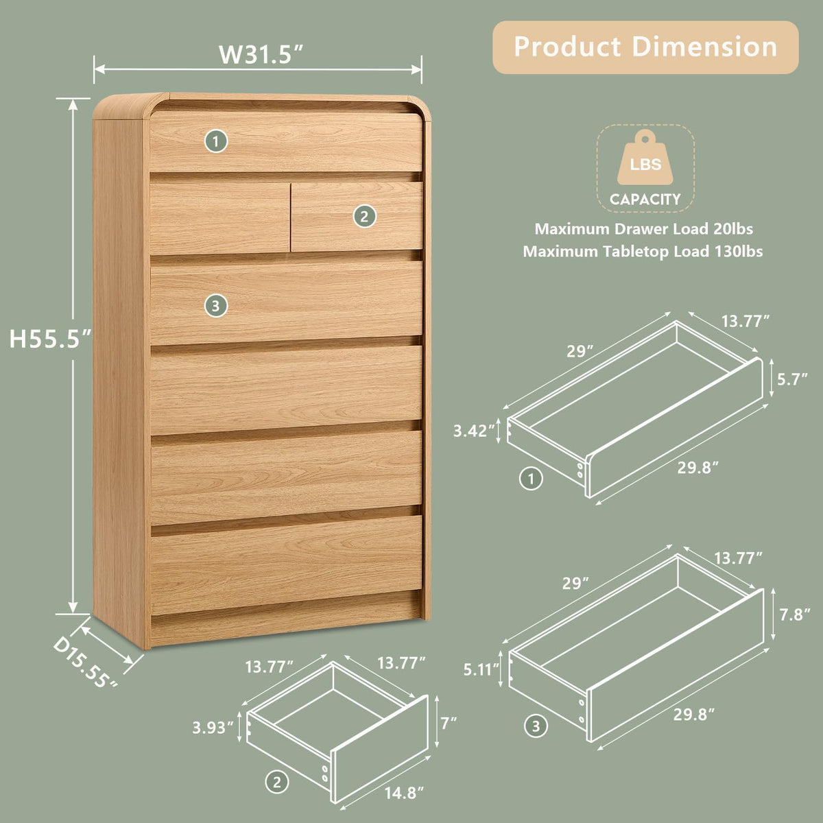 7 Drawer Dresser D70798