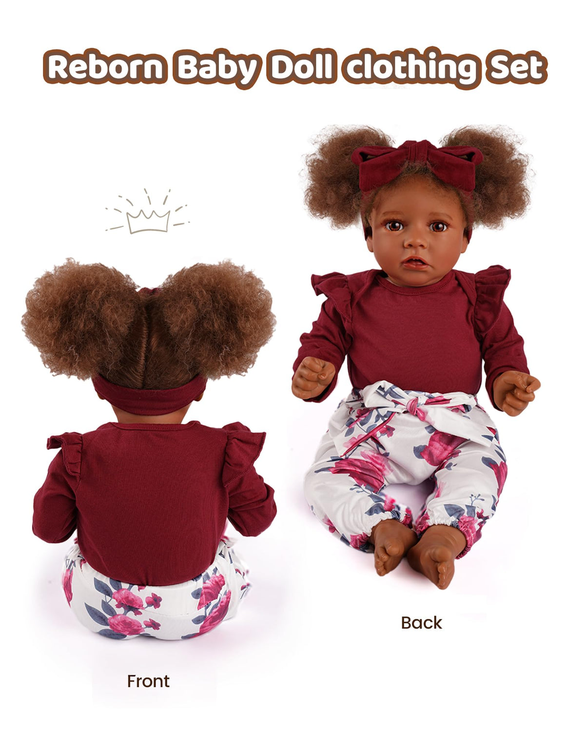 3 Pcs Baby Doll Clothes for 17-22 Inch Dolls A95866