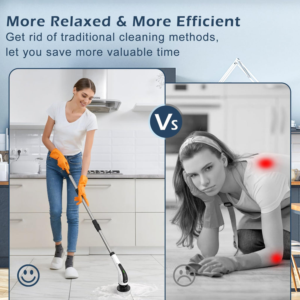 Electric Spin Scrubber with Long Handle F235