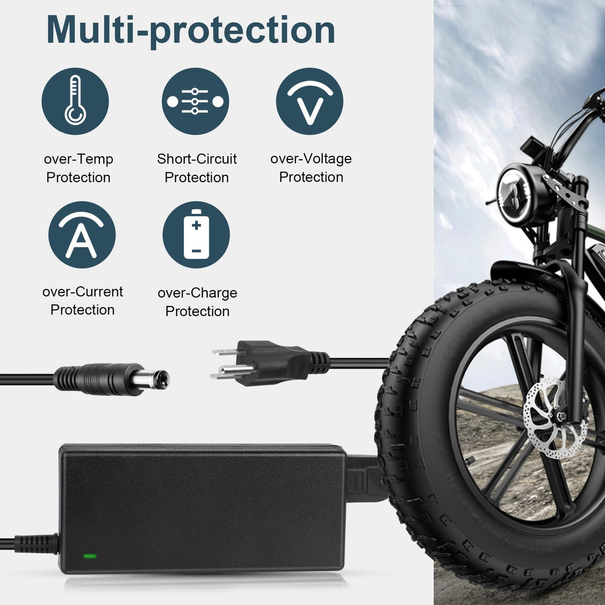 42V 2A Electric Scooter Charger with 7 Plugs Y412279