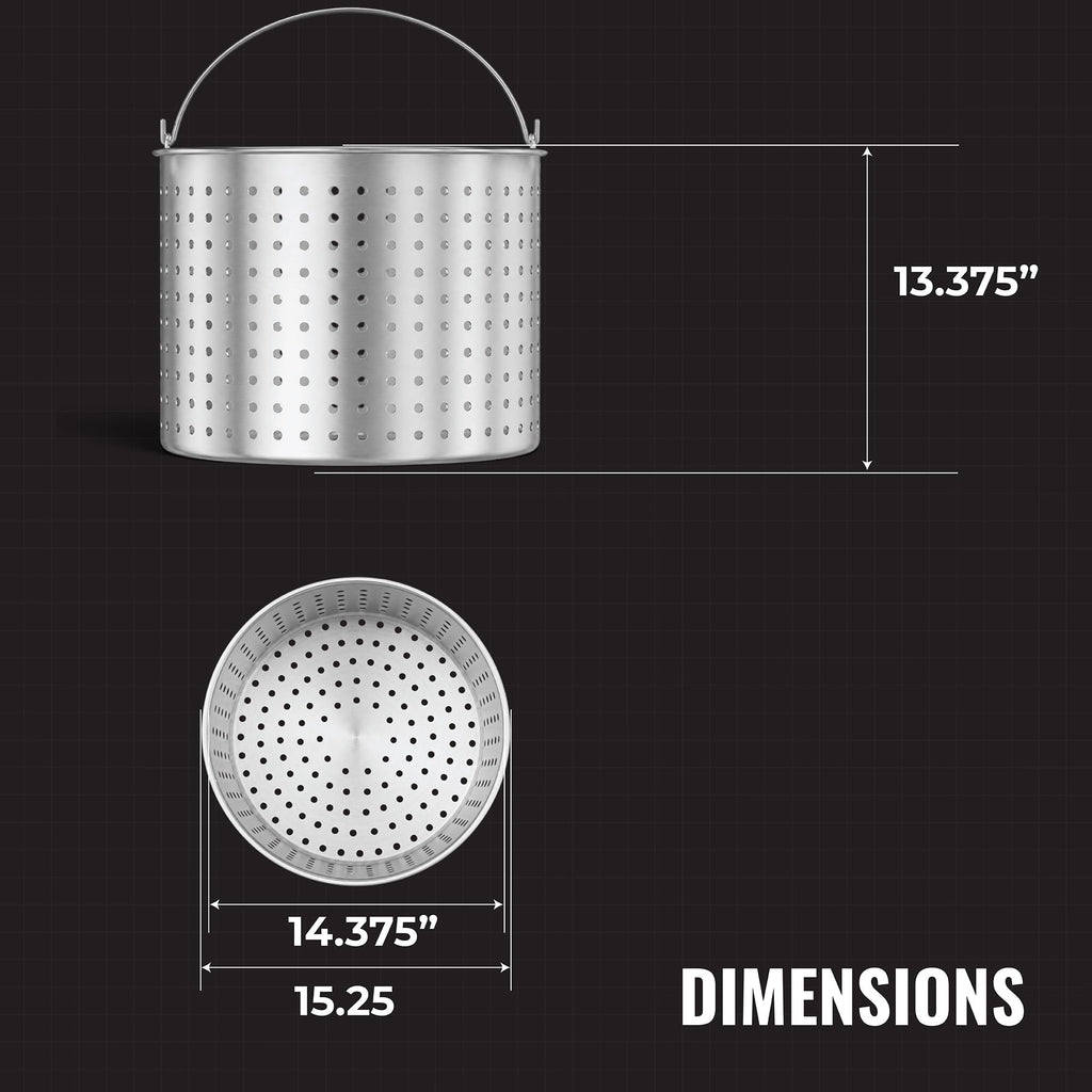 60Qt Aluminum Stock Pot with Strainer and Lid J6879