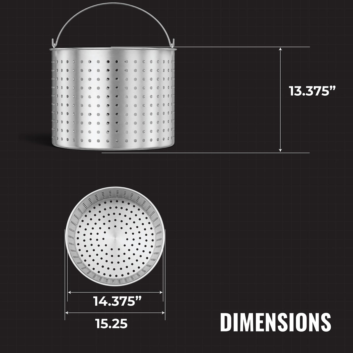 60Qt Aluminum Stock Pot with Strainer and Lid J6879