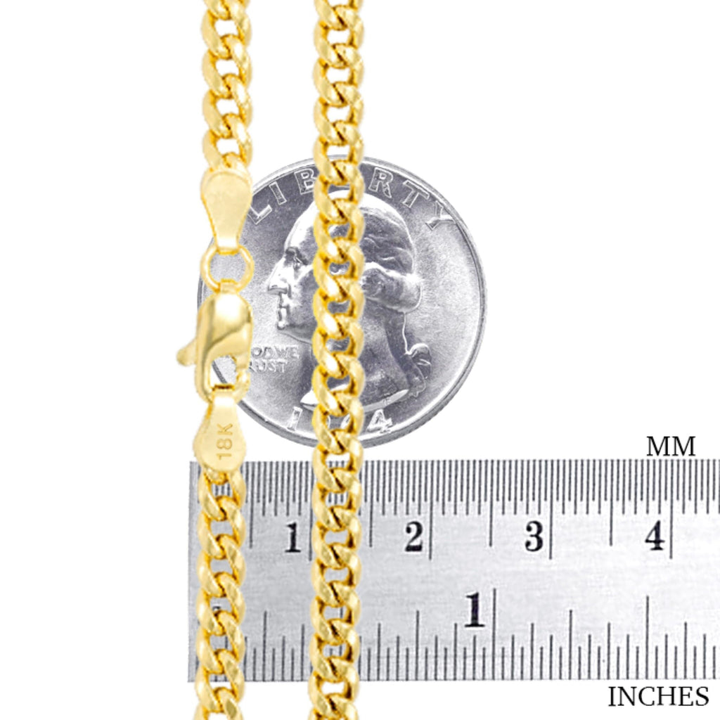 18k Yellow Gold Cuban Link Chain Necklace O884317