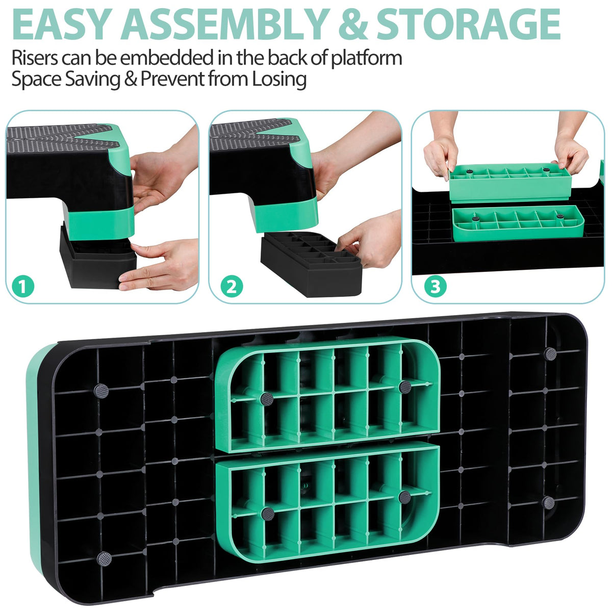 27 Inch Adjustable Aerobic Exercise Step Platform F31198