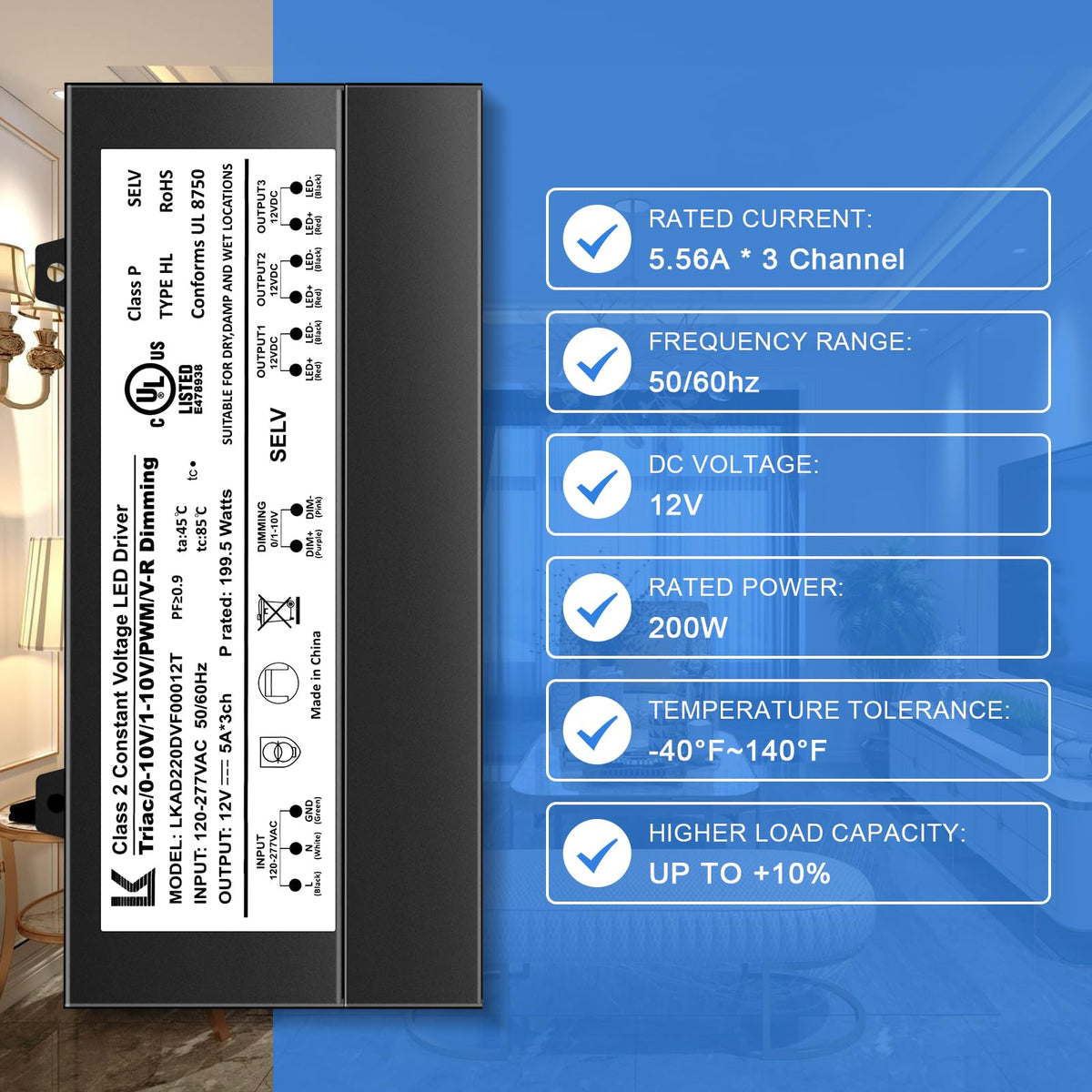 12V 200W Dimmable LED Driver L46944
