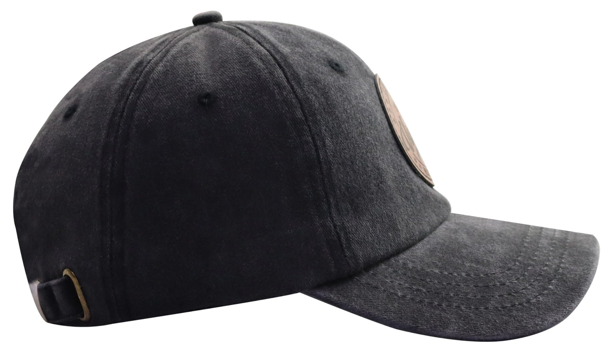 Vintage Adjustable Leather Patch Baseball Cap C37193