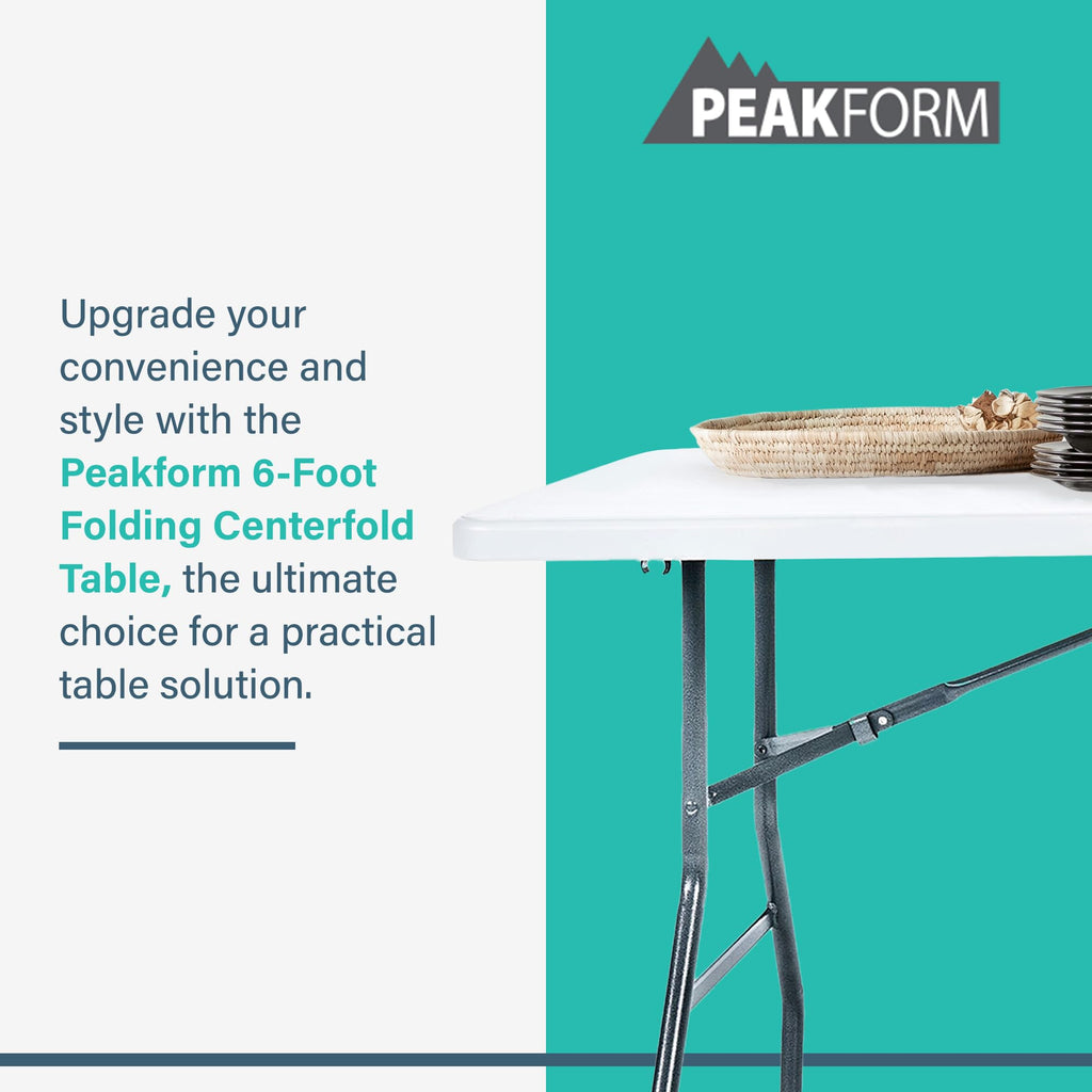 Portable Fold-in-Half Banquet Table 300 Lb Capacity White 6 Ft K23502