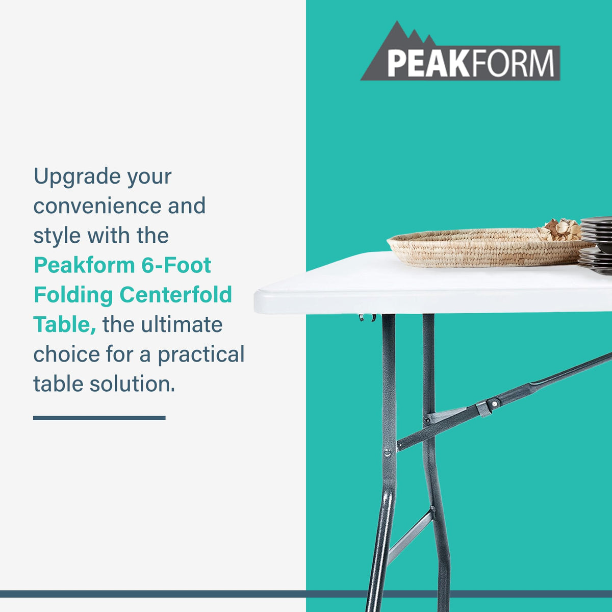 Portable Fold-in-Half Banquet Table 300 Lb Capacity White 6 Ft K23502