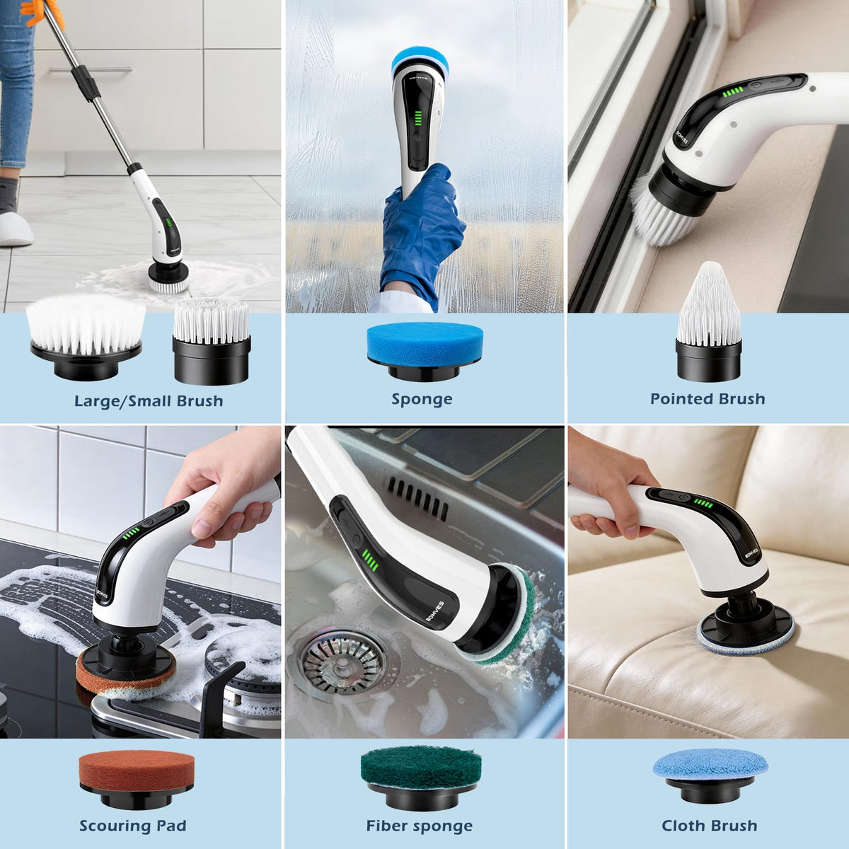 Electric Spin Scrubber with Long Handle F235